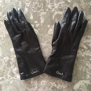 Dark brown Coach leather gloves